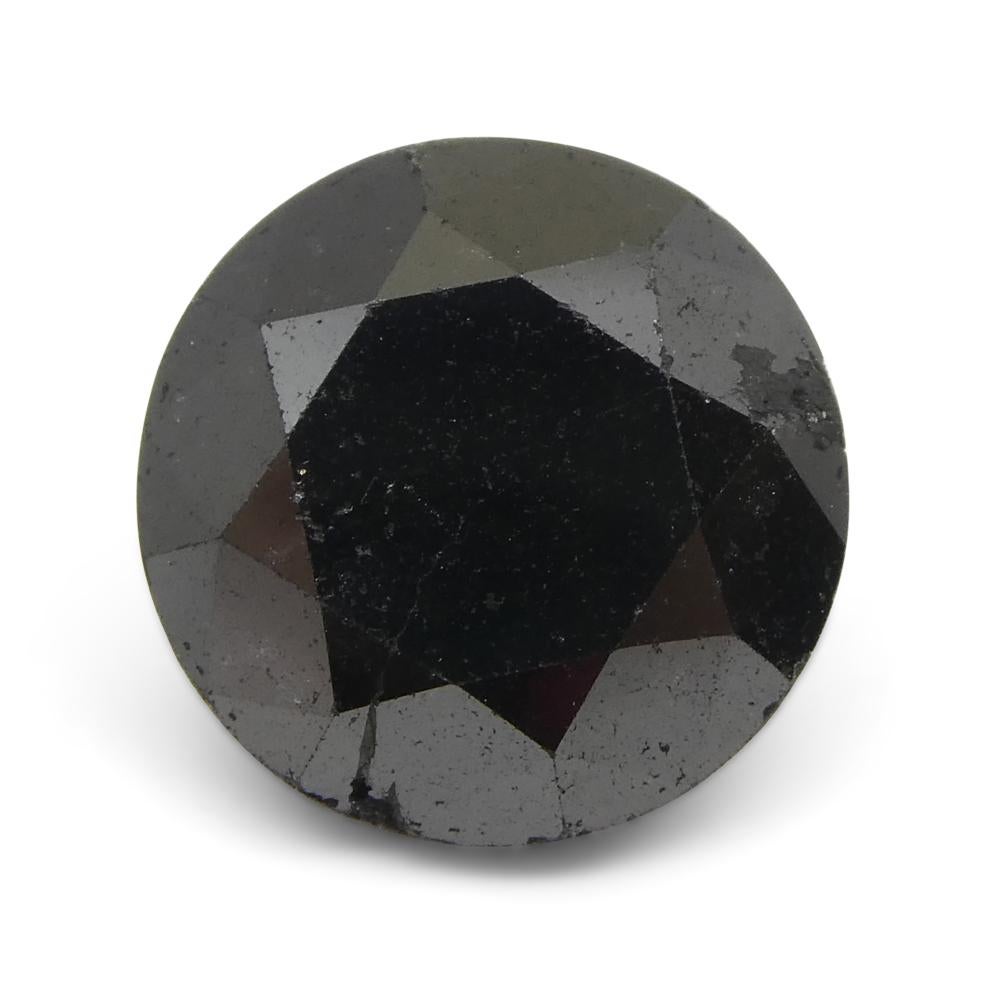 4.85ct Round Brilliant Cut Black Diamond  In New Condition For Sale In Toronto, Ontario