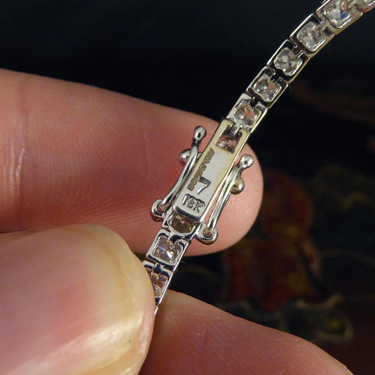 4.85ct Round Brilliant Cut Diamond Tennis Bracelet Set in 18ct White Gold 3