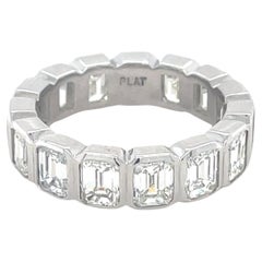 4.86 Carat Bezel Set Emerald Cut Eternity Band