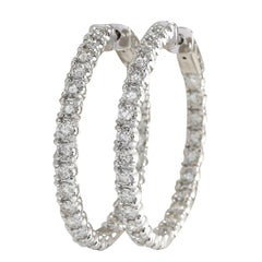 4.86 Carat Diamond 18 Karat White Gold Earrings