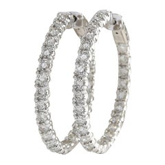 4.86 Carat Natural Diamond 18 Karat White Gold Earrings