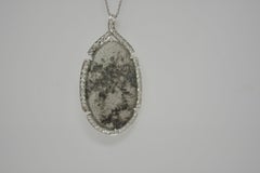 4.86 Carat Natural Gray Slice Diamond and White Diamond Necklace