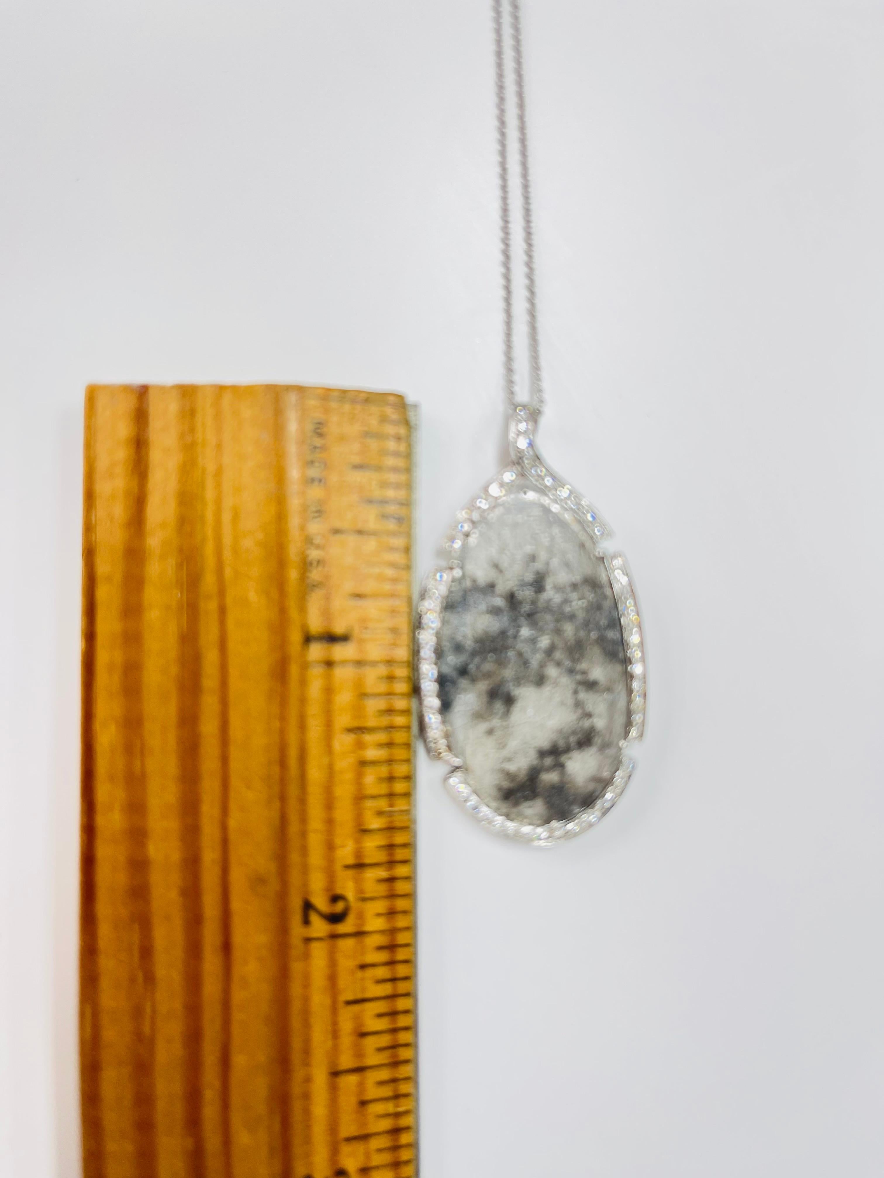 4,86 Karat natürlicher grauer Diamant-Schliff und weißer Diamant-Halskette im Angebot 3