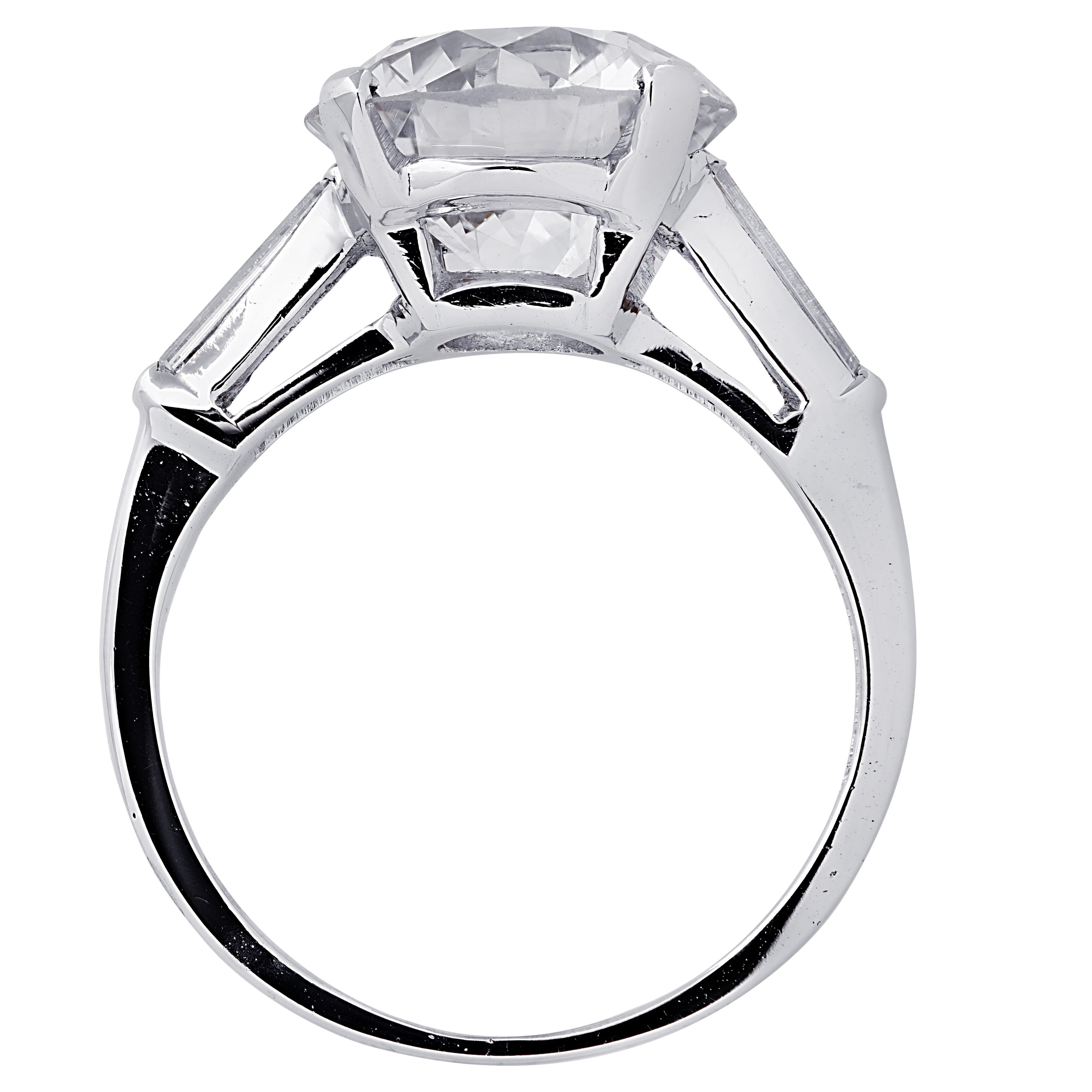 Art Deco 4.86 Carat Old European Cut Diamond Engagement Ring