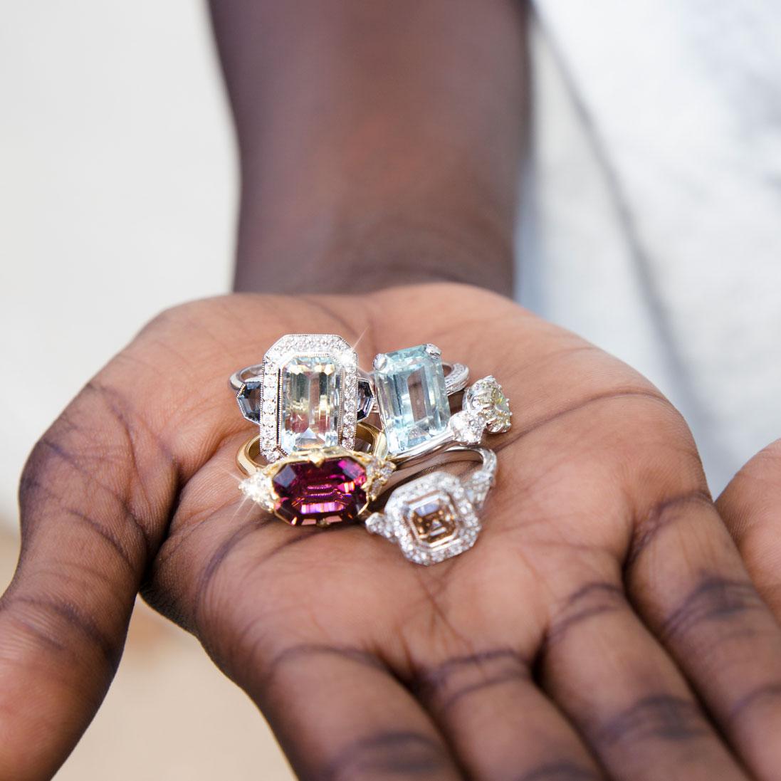 4.87 Carat Emerald Cut Pink Tourmaline and Diamond 18 Carat Gold Cocktail Ring 14