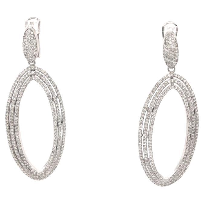4.87 Carat Natural Diamond White Gold Cocktail Earrings