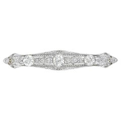 4.87 Carat Old European Cut K-M VS2-I2 Diamond Platinum Art Deco Pin
