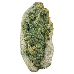 4873 Grams Green Isolated Demantoid Garnet Crystals On Calcite From Iran