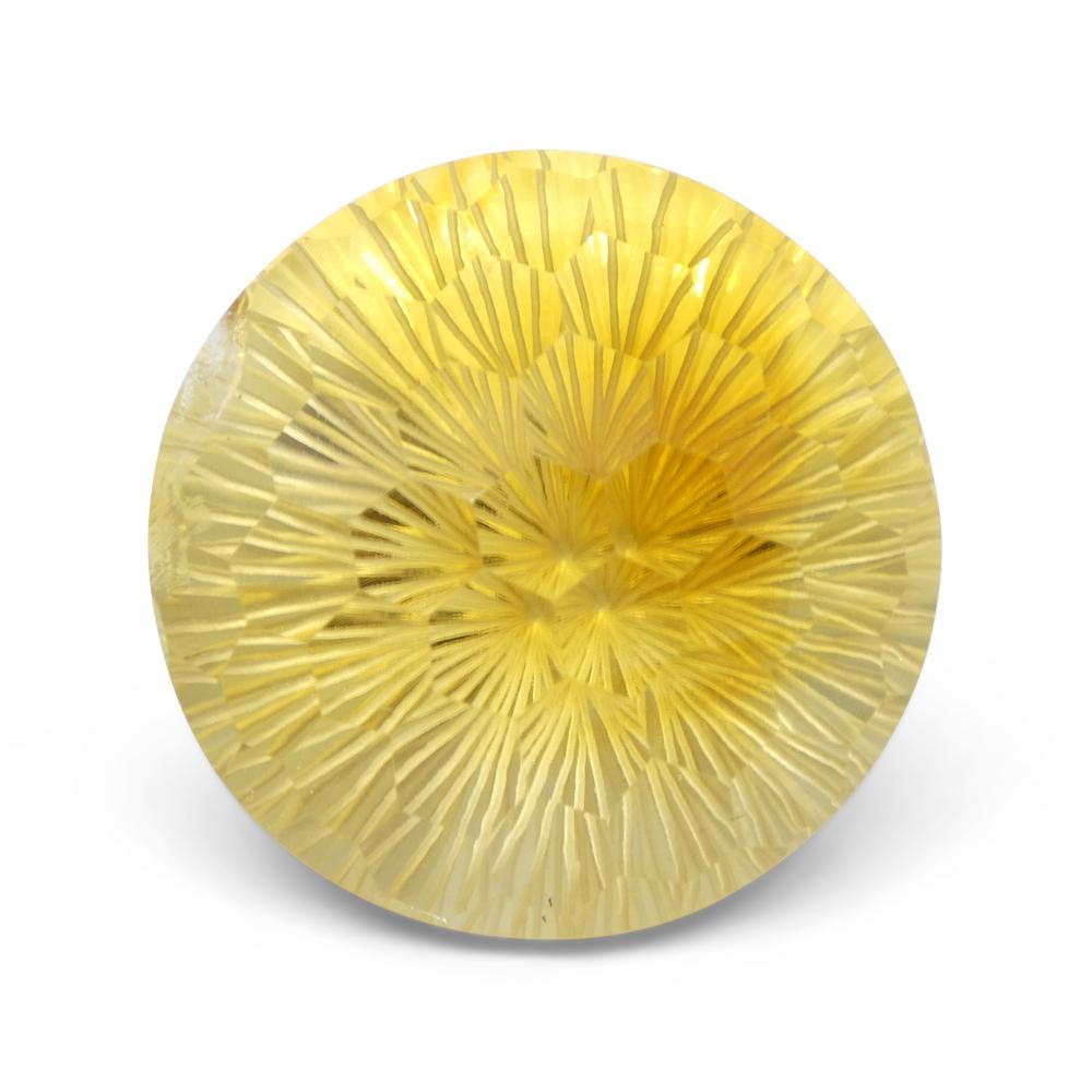 48.77ct Round Yellow Honeycomb Starburst Citrine from Brazil For Sale 5