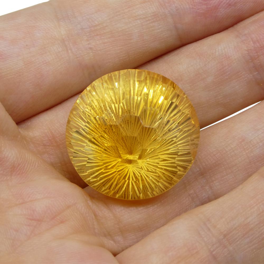 48.77ct Round Yellow Honeycomb Starburst Citrine from Brazil For Sale 6