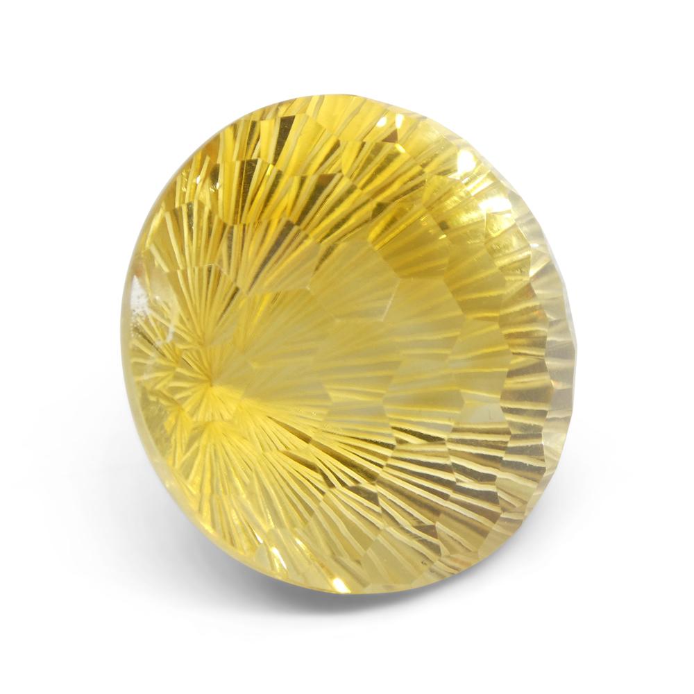 48,77ct Citrino Amarillo Redondo Alveolado Starburst en venta 7