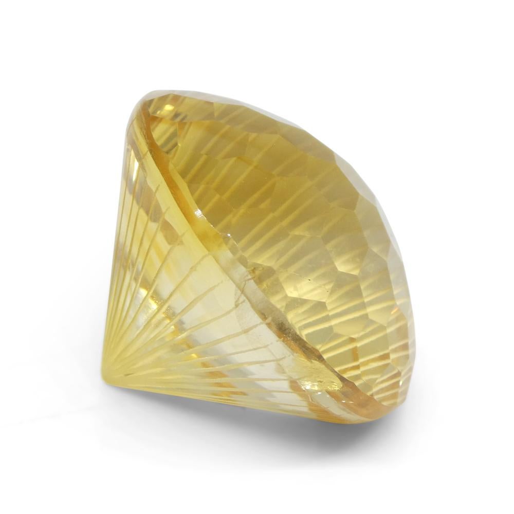 48,77ct Citrino Amarillo Redondo Alveolado Starburst Corte brillante en venta