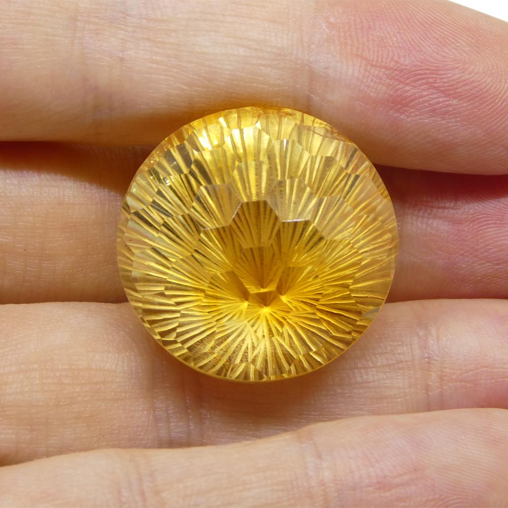 Femenino o masculino 48,77ct Citrino Amarillo Redondo Alveolado Starburst en venta
