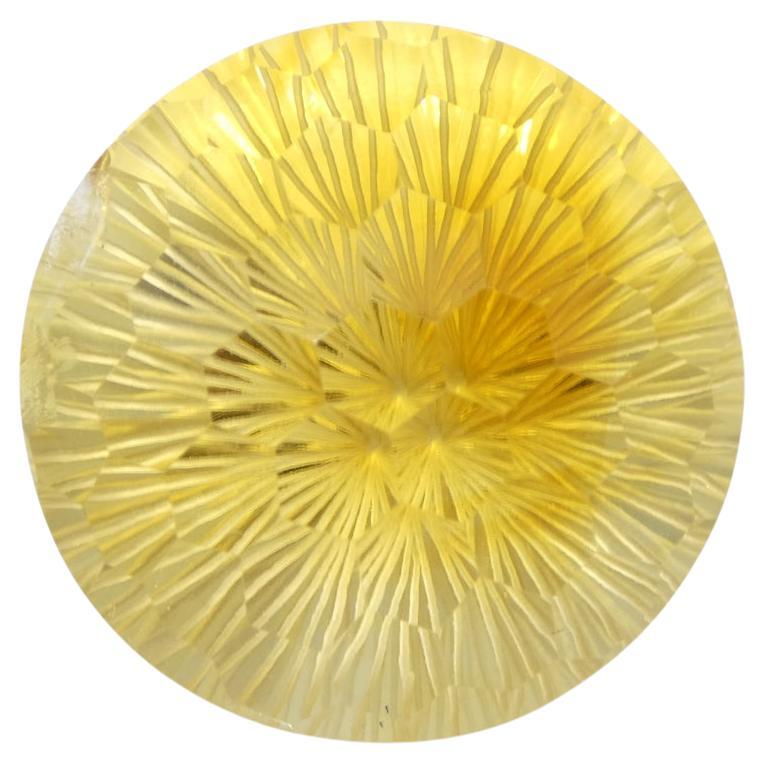 48.77ct Round Yellow Honeycomb Starburst Citrine from Brazil For Sale