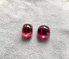48.78 Carats Top Quality Rubellite Tourmaline Cushion 2 Pieces Natural Gemstone