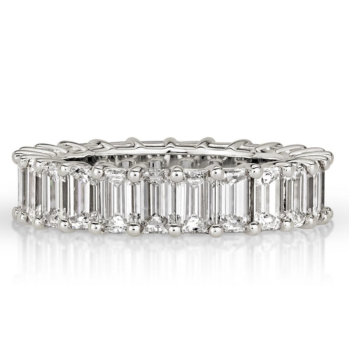 4.87ct Emerald Cut Diamond Eternity Band in 18k White Gold