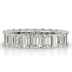4.87ct Emerald Cut Diamond Eternity Band in 18k White Gold