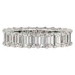 4.87ct Emerald Cut Diamond Eternity Band in 18k White Gold