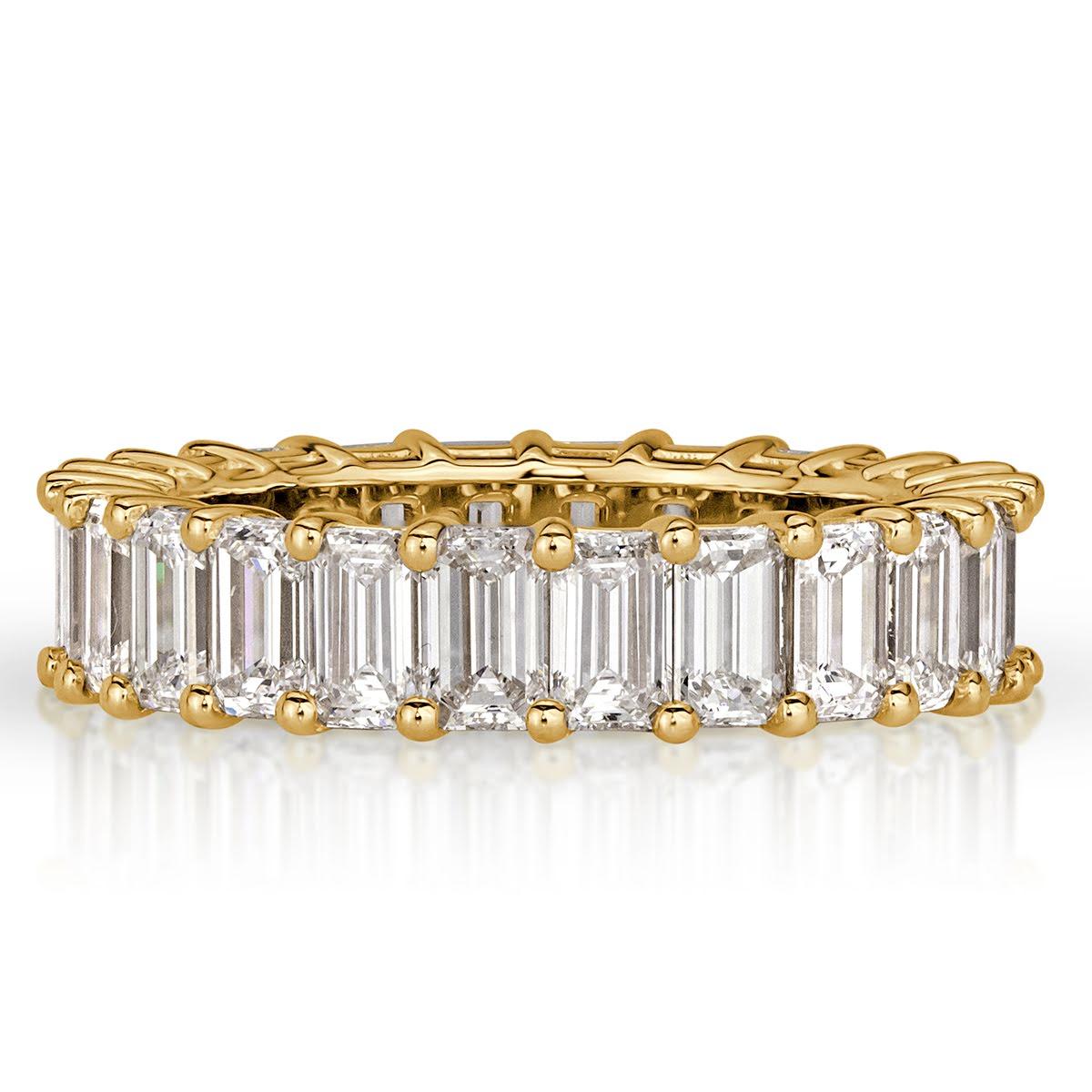4.87ct Emerald Cut Diamond Eternity Band in 18k Yellow Gold
