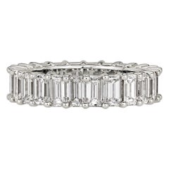 4.87ct Emerald Cut Diamond Eternity Band in Platinum