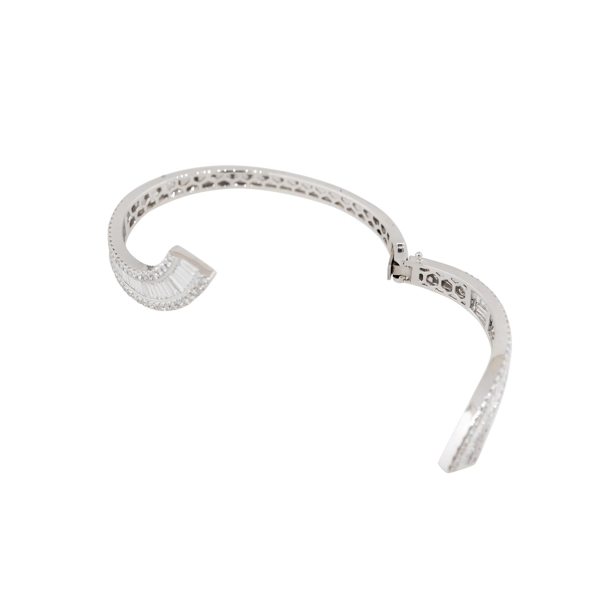 Women's 4.88 Carat Diamond Bypass Cuff Bracelet 18 Karat In Stock For Sale