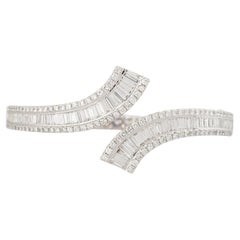 4.88 Carat Diamond Bypass Cuff Bracelet 18 Karat In Stock