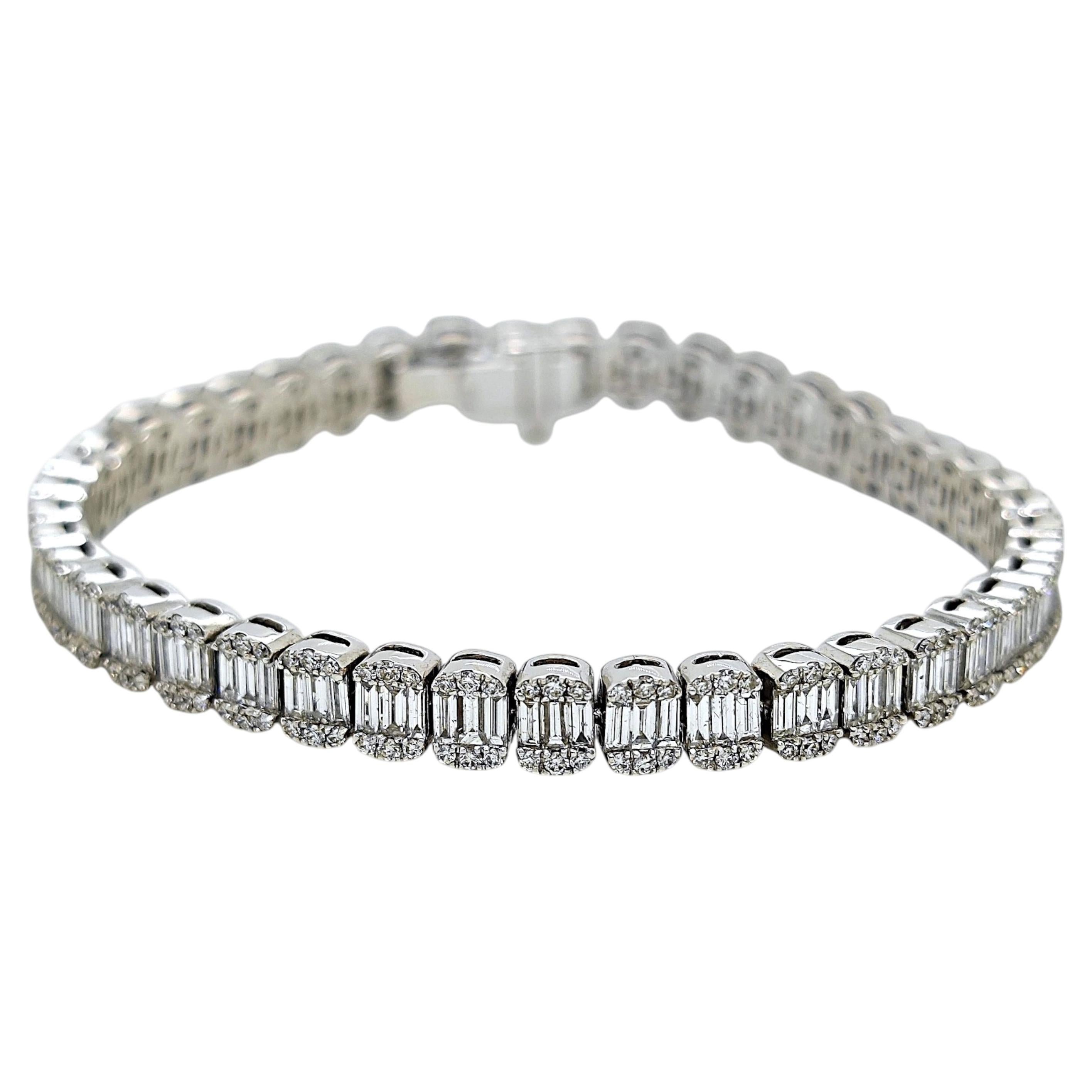 4,88 Karat Diamant Weißgold-Armband im Angebot