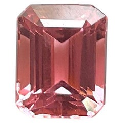 4.88 Carats Peach Pink Tourmaline octagon Faceted cut stone Top Quality Natural