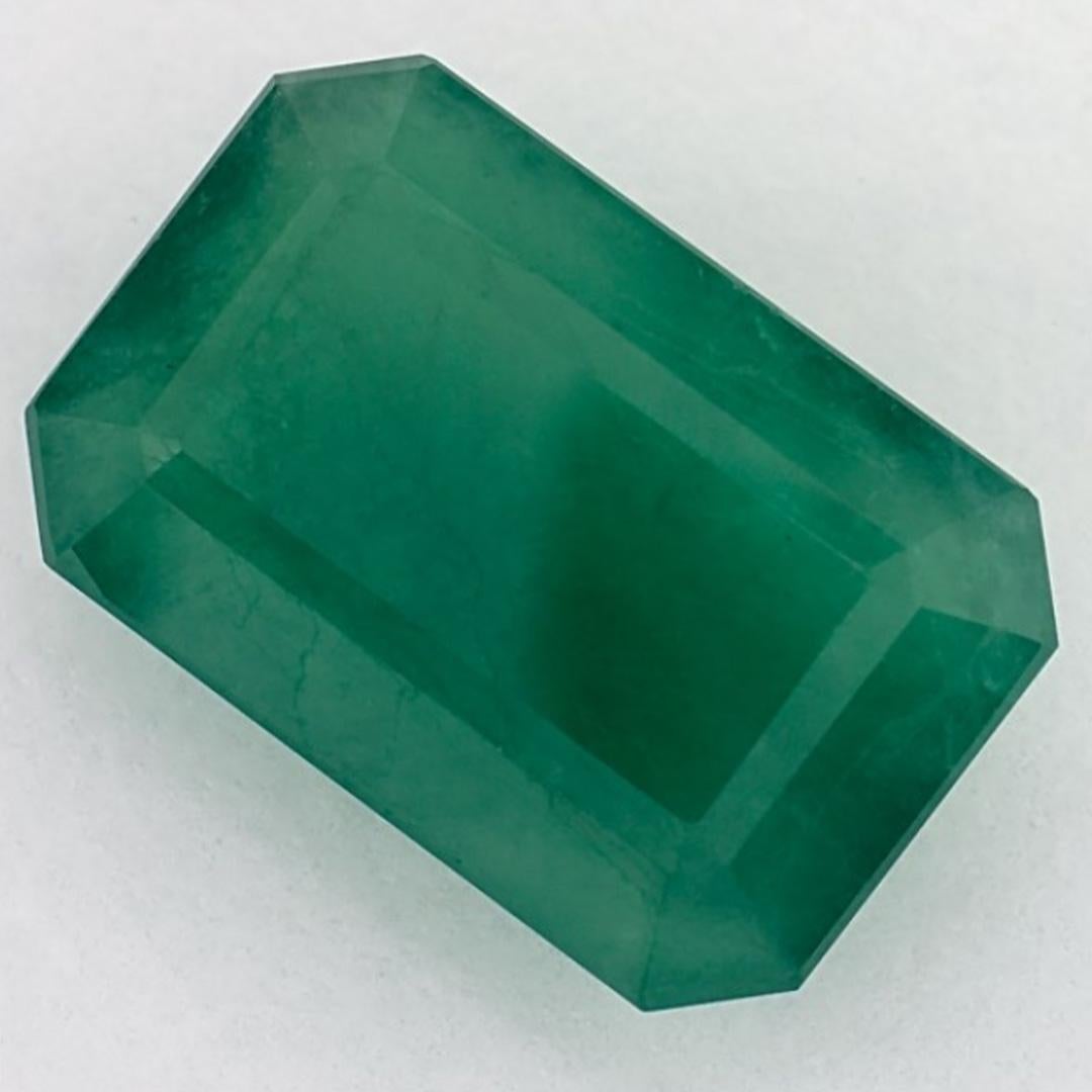 4.88 Ct Emerald Octagon Cut Loose Gemstone In New Condition For Sale In Fort Lee, NJ