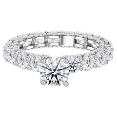 4.88 Ct Natural Diamond Engagement Ring 18K White Gold Round Cut Statement Piece