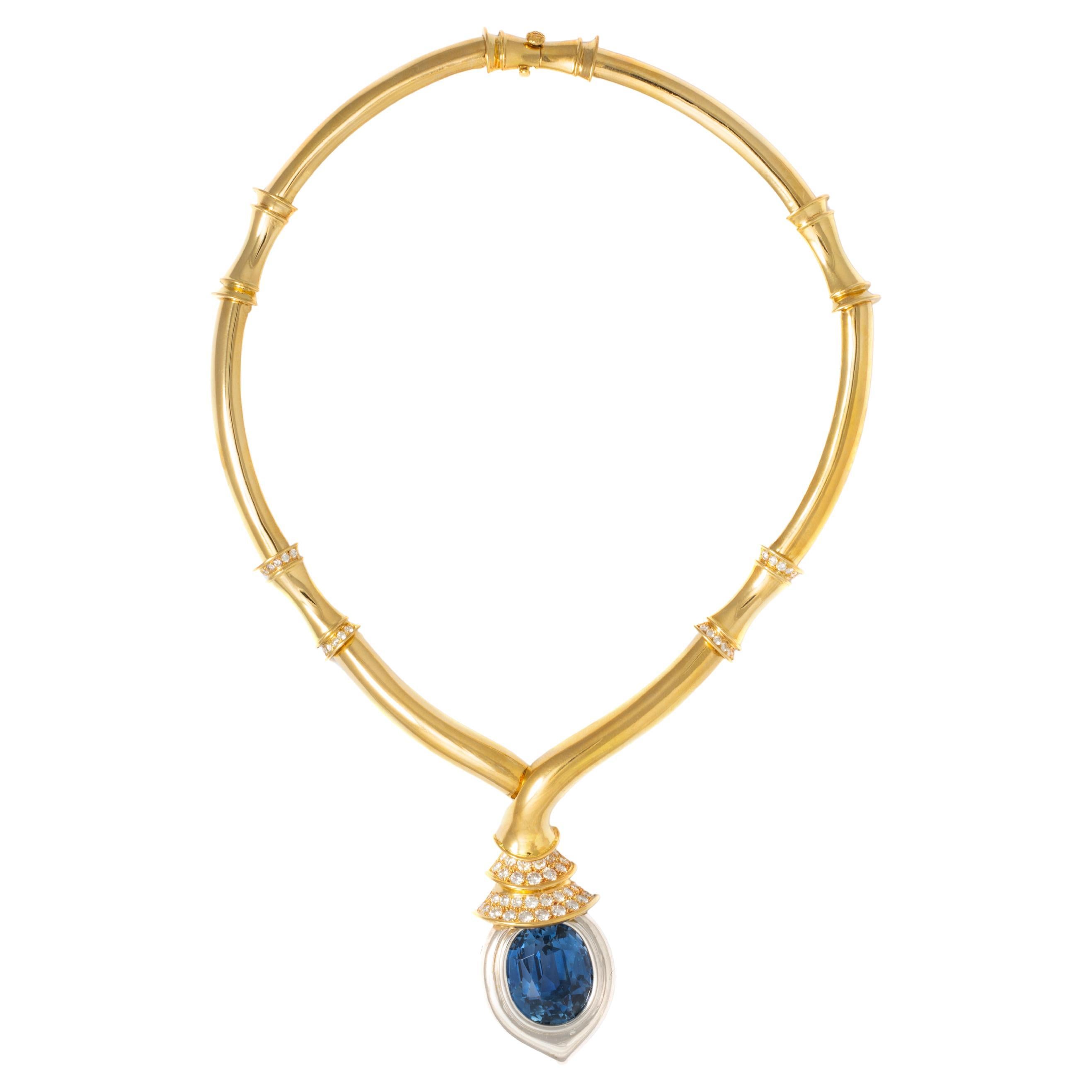 48.83 Carat Sapphire Bamboo Necklace