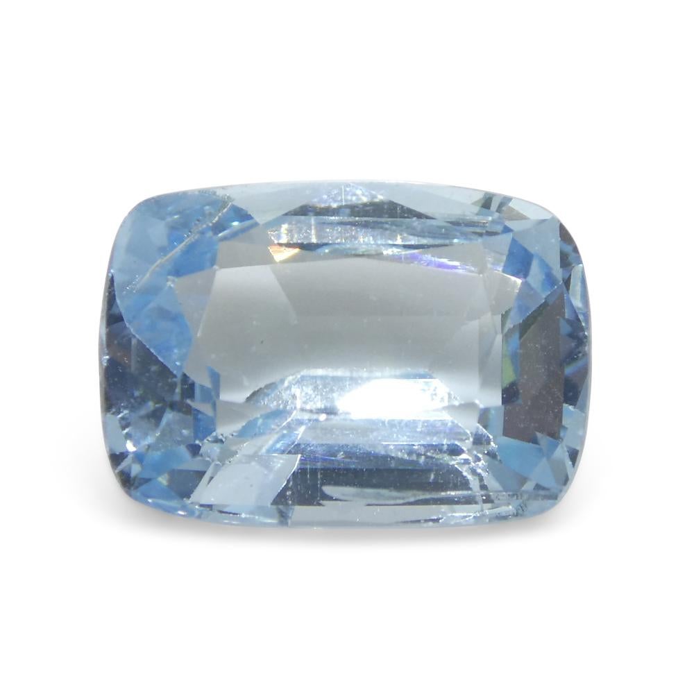 4.88ct Cushion Blue Aquamarine from Brazil For Sale 5