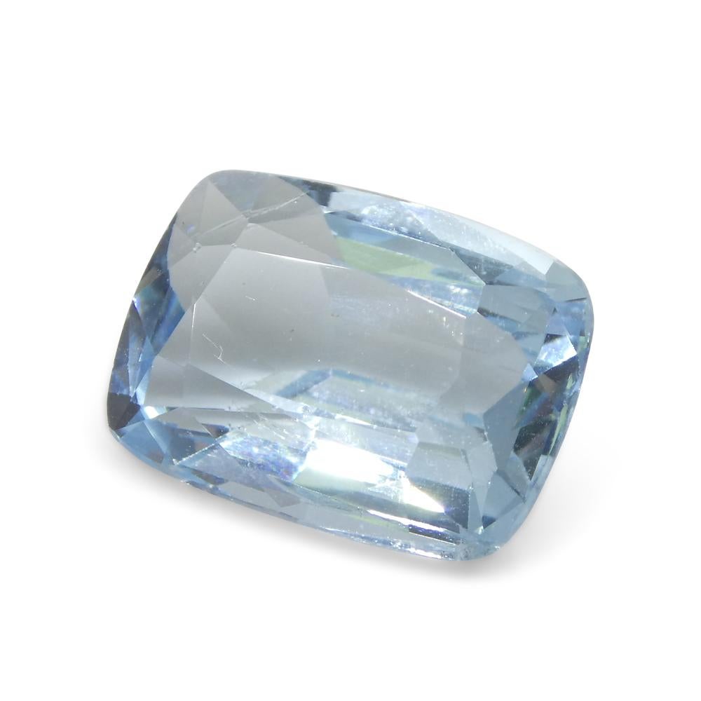 4.88ct Cushion Blue Aquamarine from Brazil For Sale 6