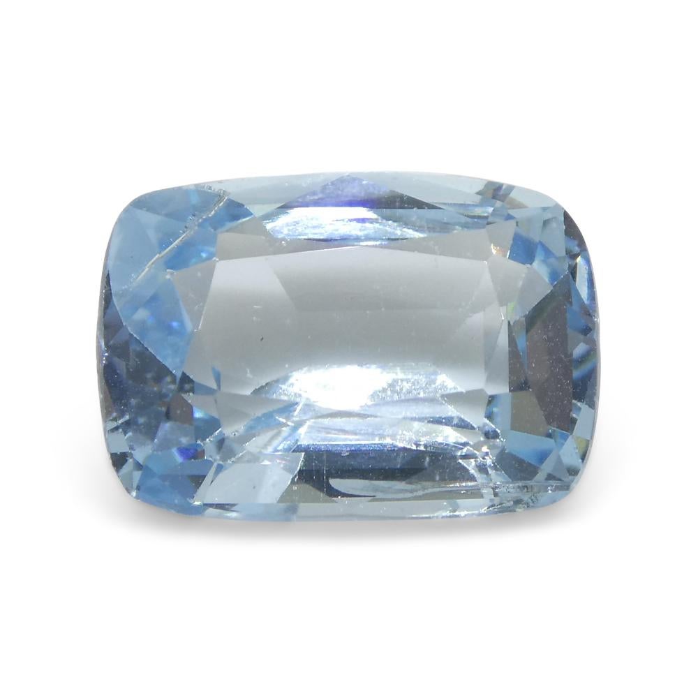 4.88ct Cushion Blue Aquamarine from Brazil For Sale 1