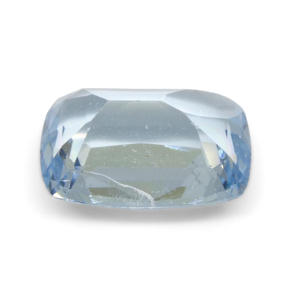 4.88ct Cushion Blue Aquamarine from Brazil For Sale 2