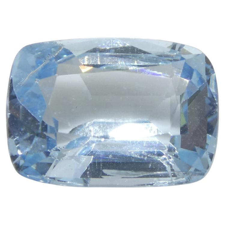 4.88ct Cushion Blue Aquamarine from Brazil For Sale