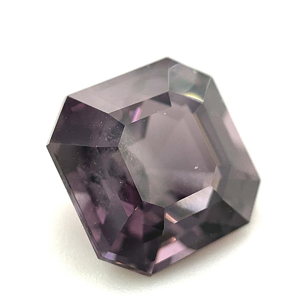 Octagon Cut 4.88ct Octagonal/Emerald Cut Grey Purple Spinel GIA Certified Unheated For Sale