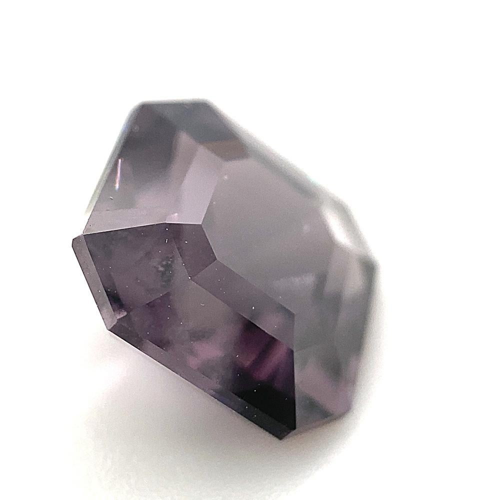 4.88ct Octagonal/Emerald Cut Grey Purple Spinel GIA Certified Unheated For Sale 1