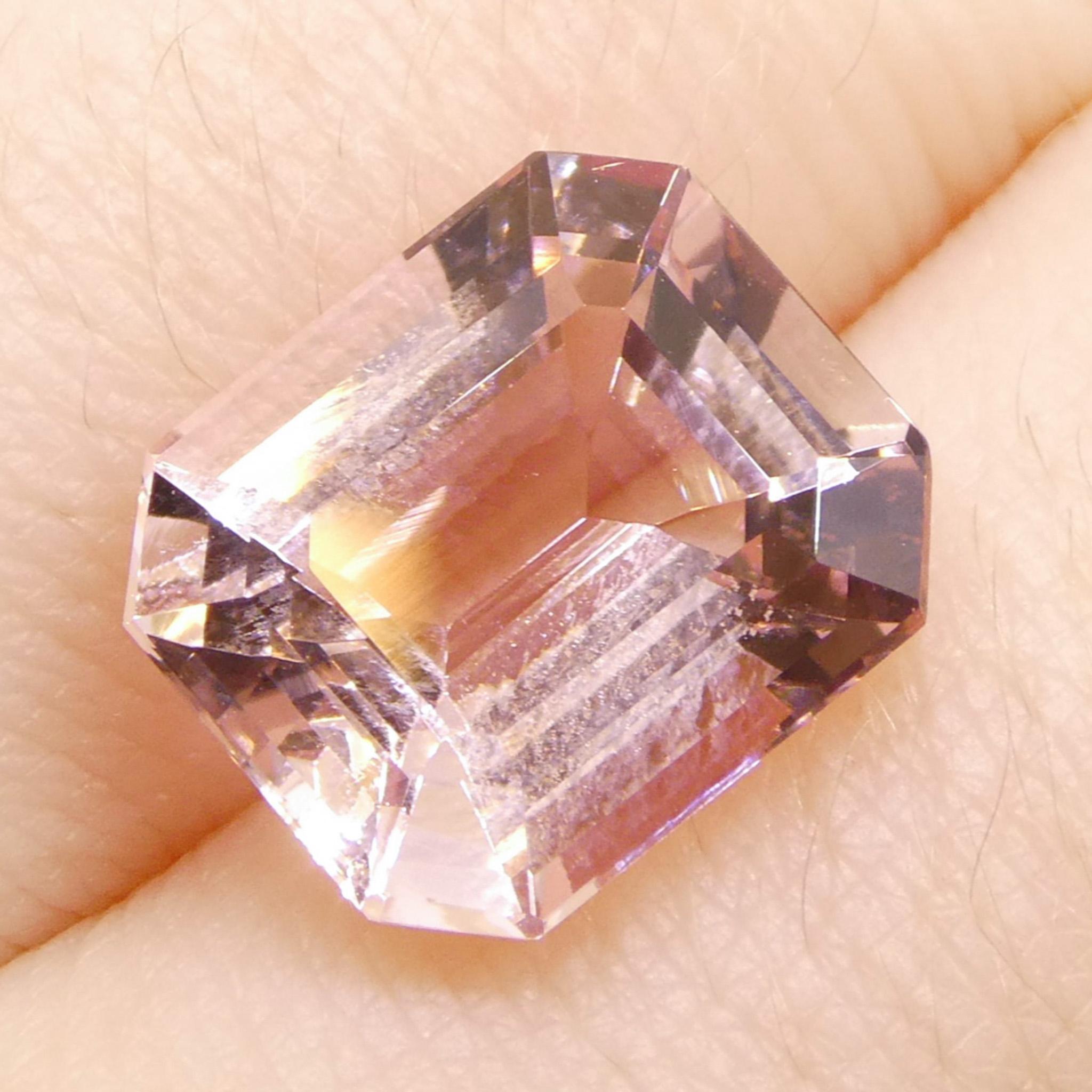 Morganite rosa arancio con taglio ottagonale/smeraldo 4.88ct in vendita 8