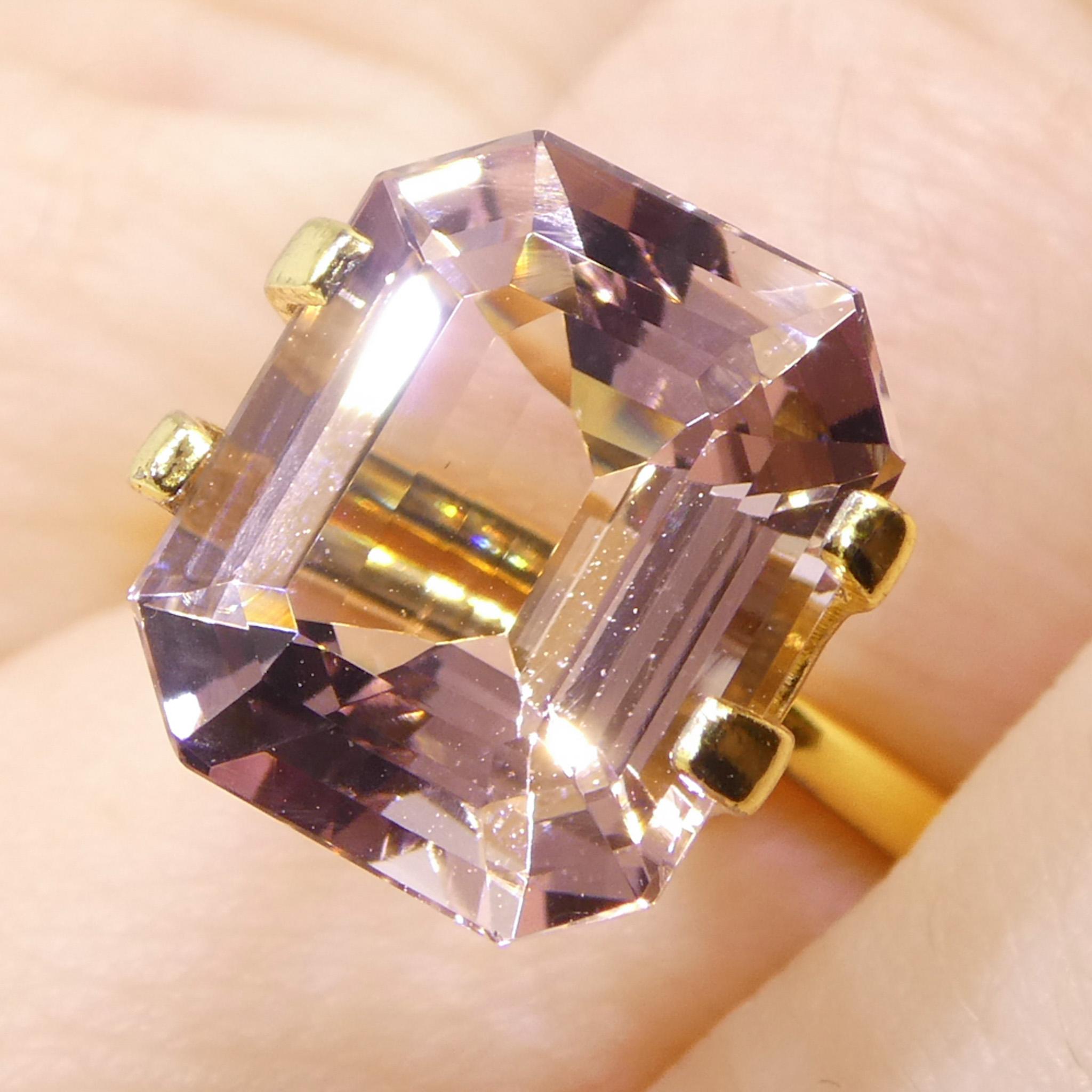 Morganite rosa arancio con taglio ottagonale/smeraldo 4.88ct in vendita 9