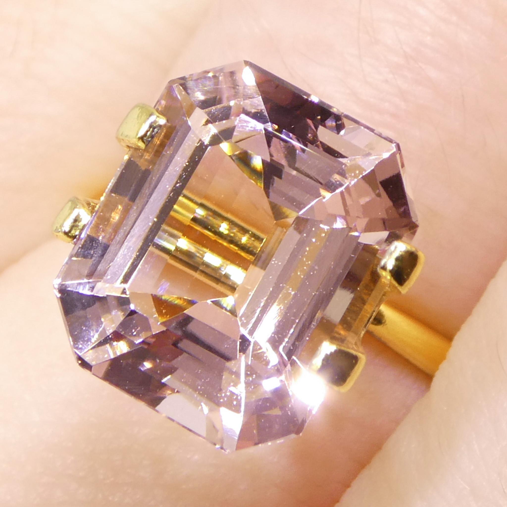 Taglio smeraldo Morganite rosa arancio con taglio ottagonale/smeraldo 4.88ct in vendita