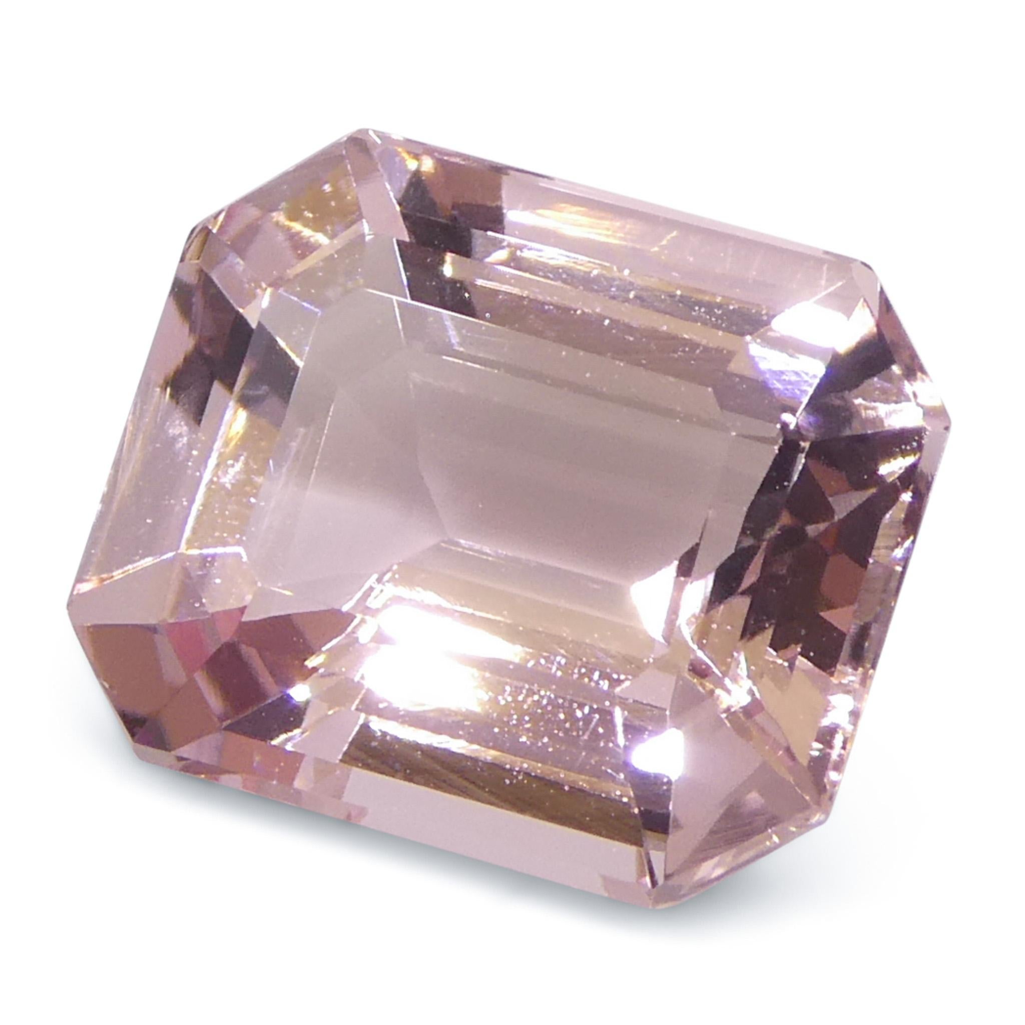 Morganite rosa arancio con taglio ottagonale/smeraldo 4.88ct in vendita 2