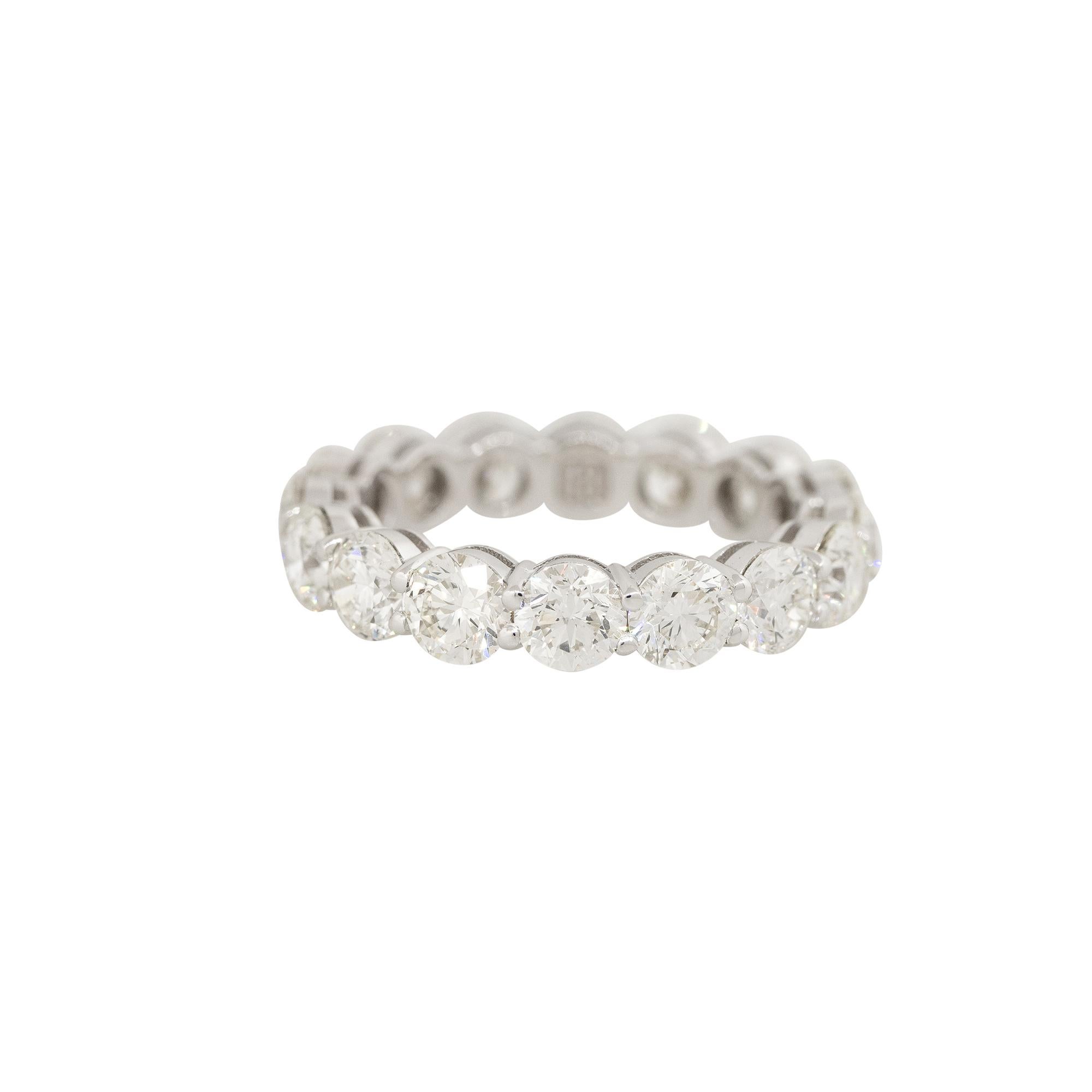 18 Karat White Gold 4.89 Carat Round Brilliant Diamond Eternity Band
Style: Women's Diamond Eternity Band
Material: 18 Karat White Gold
Main Diamond Details: There are approximately 4.89 carats of Round Brilliant Cut Diamonds. There are 16 stones