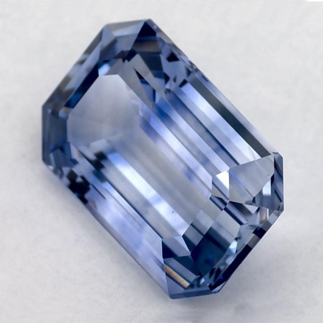 Taille octogone Pierre précieuse taille octogonale saphir bleu 4.89 carat en vente