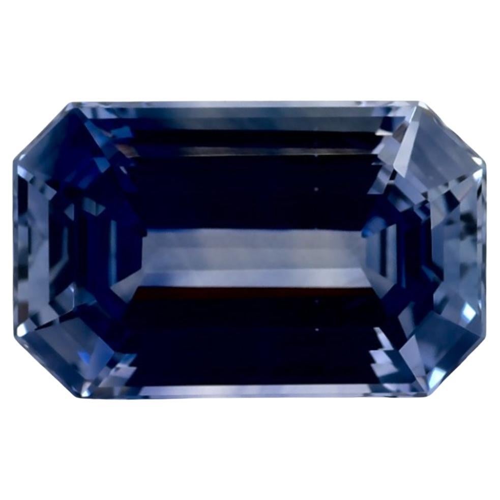 Pierre précieuse taille octogonale saphir bleu 4.89 carat