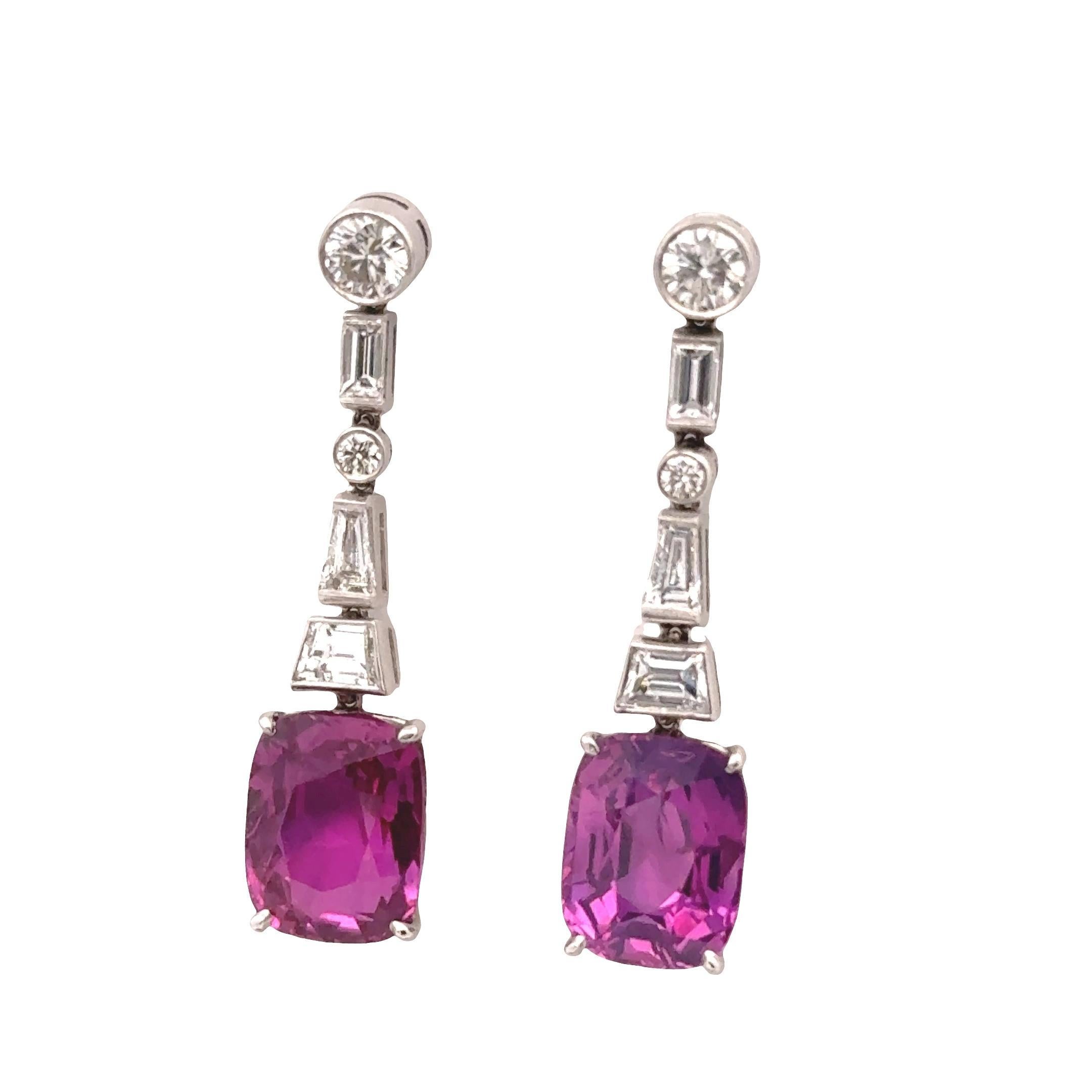 Contemporain Boucles d'oreilles 4,89ct & 4,43ct Pink Diamond en or blanc 18k, certifiées AGL en vente