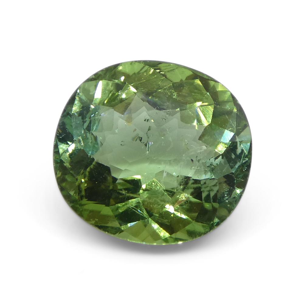 4.89ct Cushion Green Tourmaline from Brazil In New Condition For Sale In Toronto, Ontario