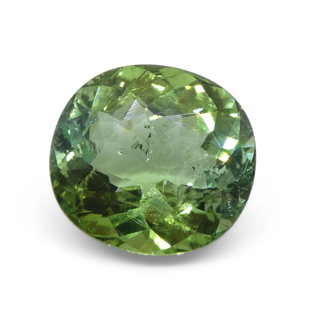4.89ct Cushion Green Tourmaline from Brazil For Sale 1