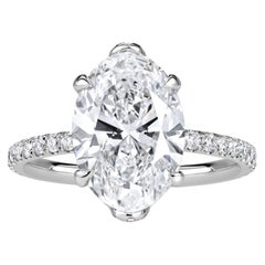 Used 4.89ct Oval Cut Lab Grown Diamond Engagement Ring