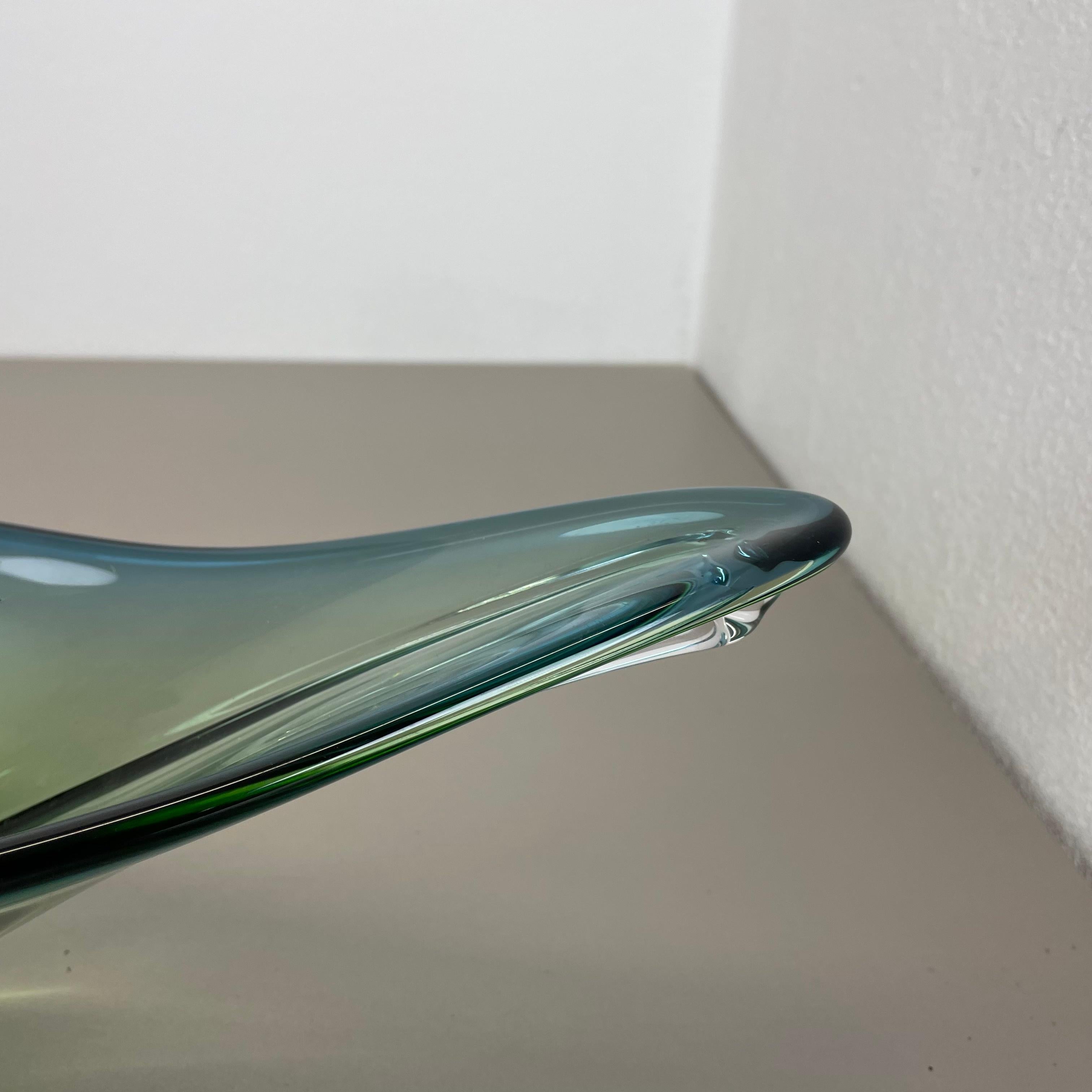 48cm Glass Bowl Shell Centerpiece by Flavio Poli Attrib., Murano, Italy, 1970s 1